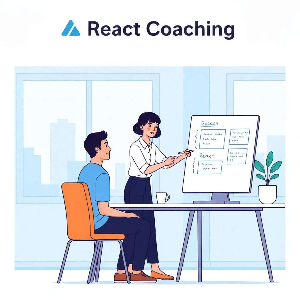 Illustration of React coaching session